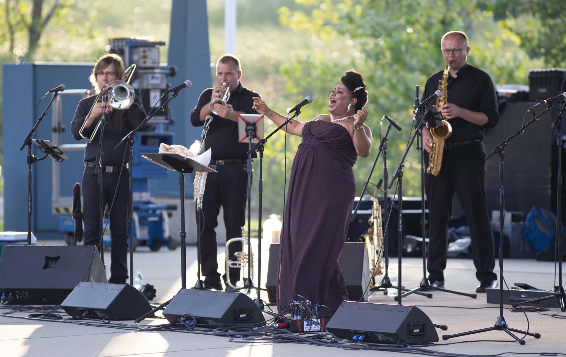 A concert at the Pavilion at Silver Beach.