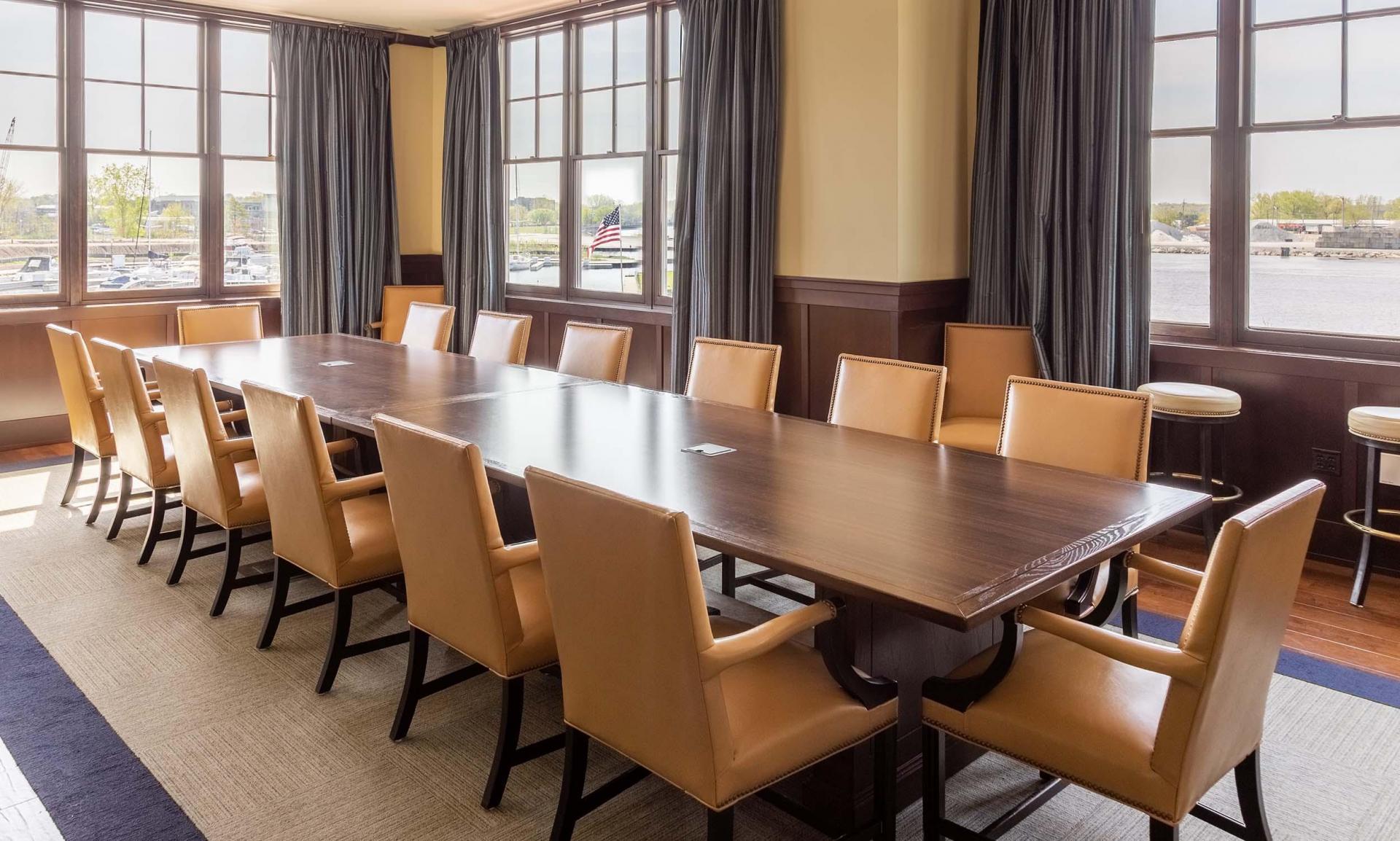 Meeting room at the Inn at Harbor Shores.