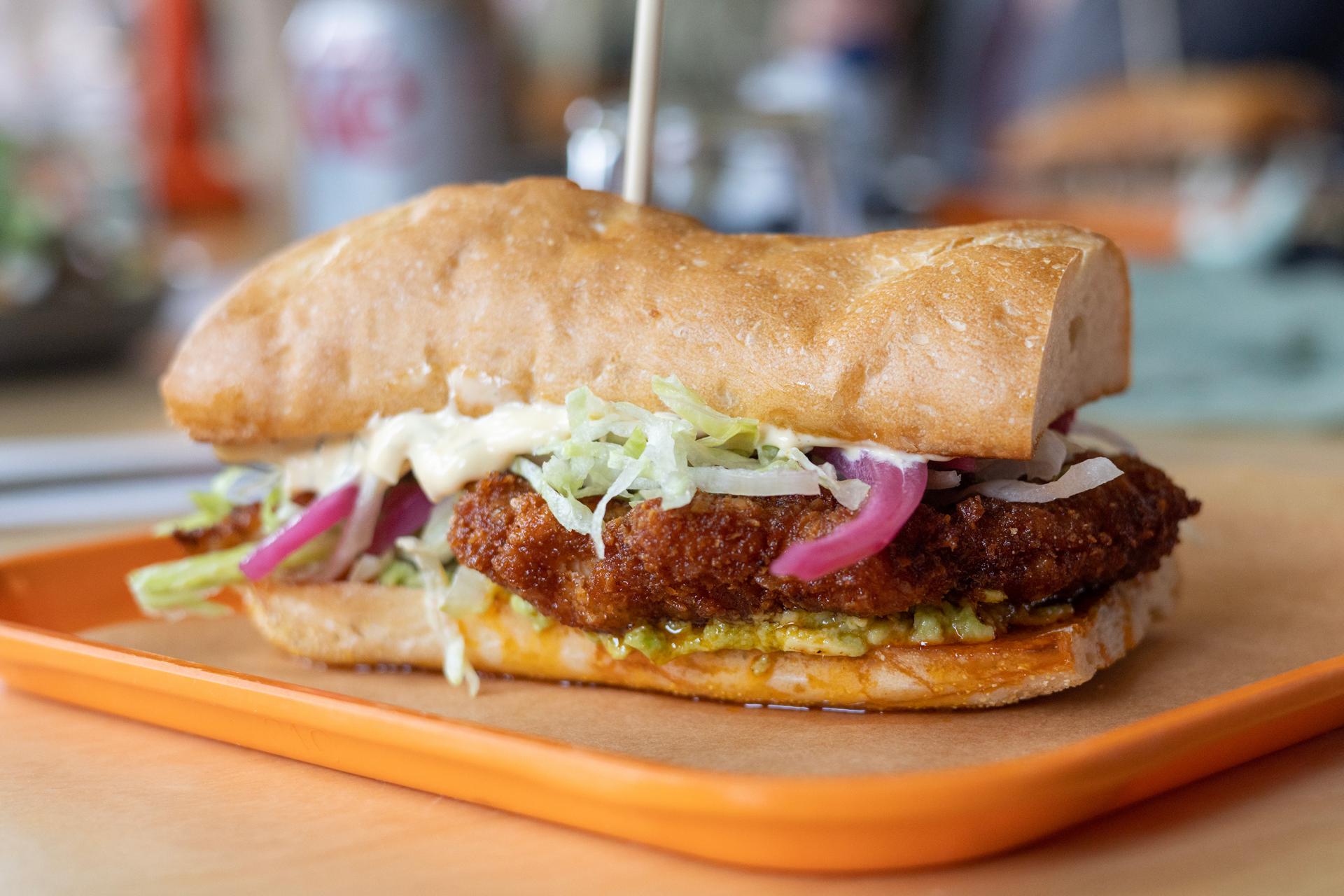 A chicken sandwich available at Anemel