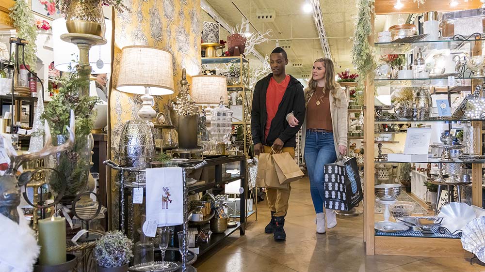 A couple shopping at Perennial Accents.