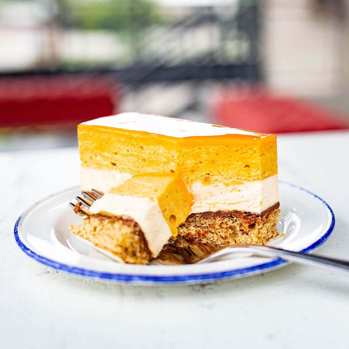 pumpkin chai layer cake a plate of pumpkin chai layer cake