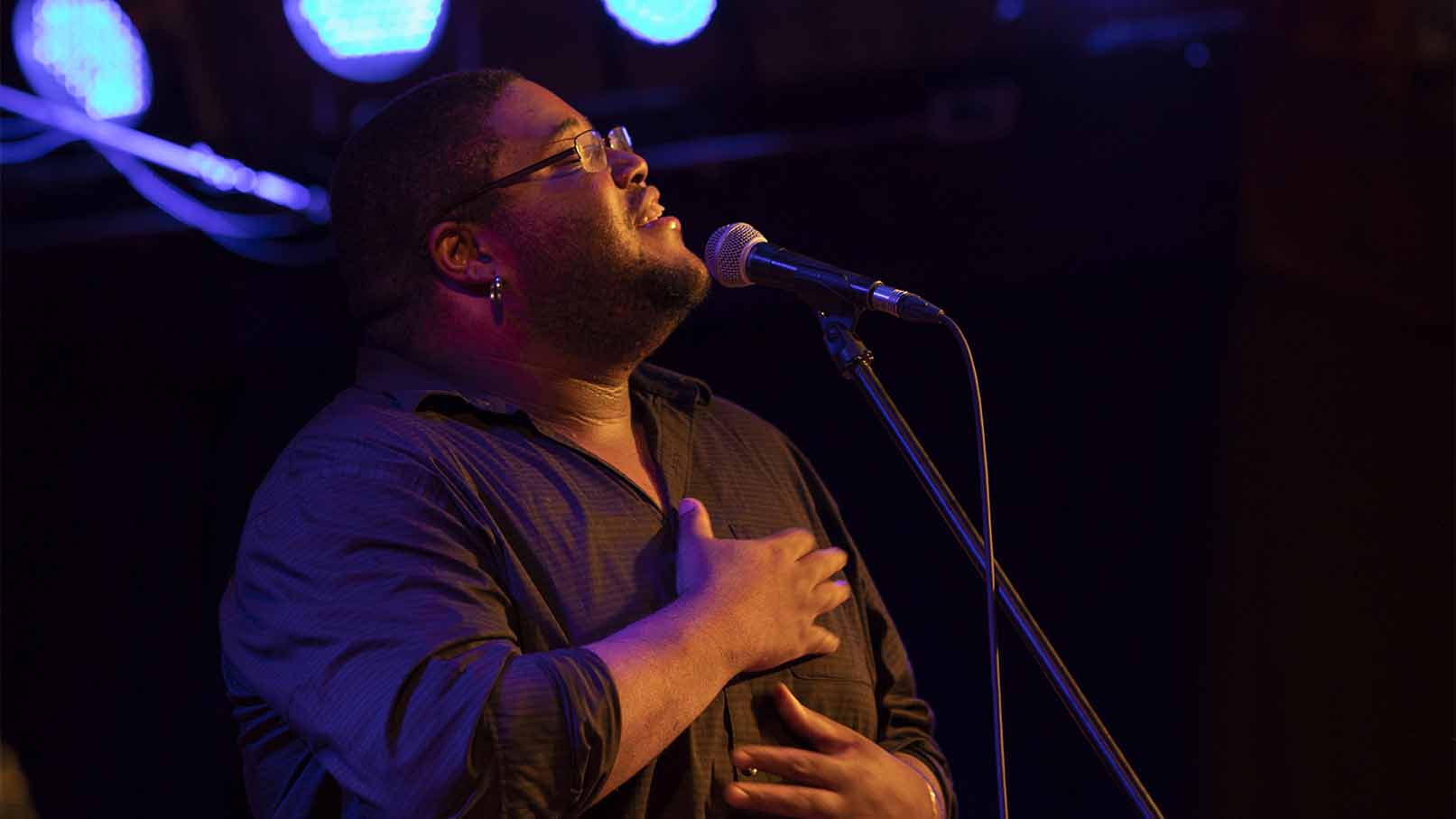 Andrew Fisher performing at the Acorn.